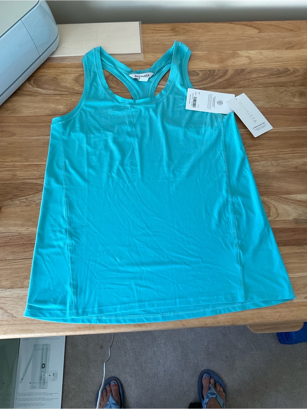Athleta Turquoise Racerback Tank Top - Picture 2 of 5